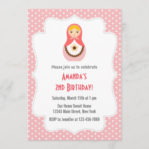 Matryoshka Doll Birthday Invitation