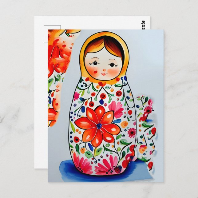 Matryoshka doll, Postcrossing Postcard (Front/Back)