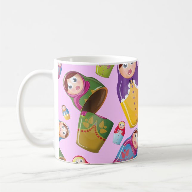 Matryoshka doll - Russian Nested Dolls Pattern Coffee Mug (Left)