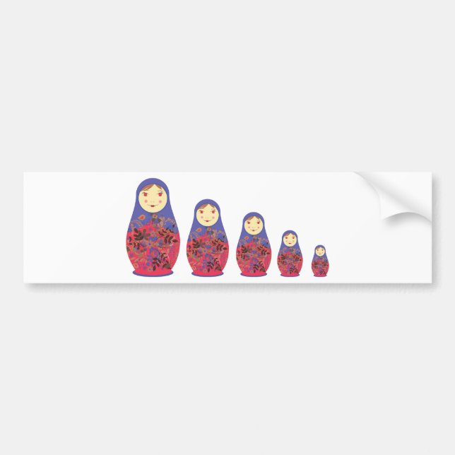 Matryoshka Doll ~ Russian Nesting / Babushka Bumper Sticker (Front)