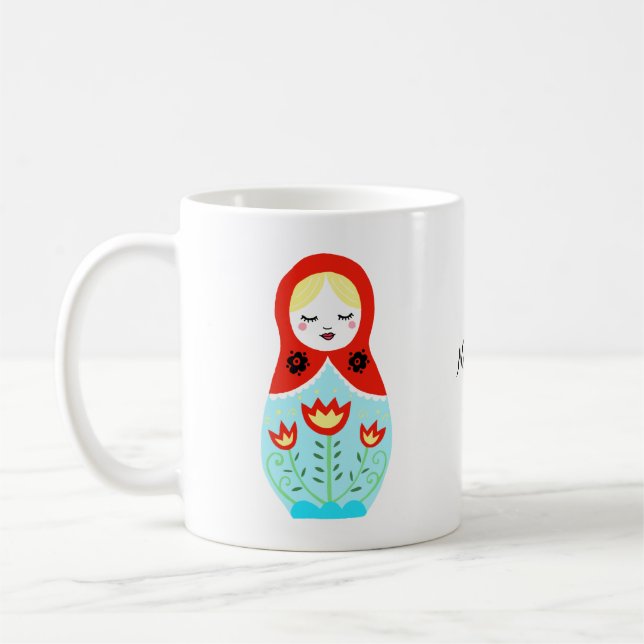 Matryoshka doll Russian nesting nested doll custom Coffee Mug (Left)