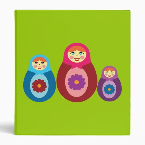 Matryoshka Dolls 3 Ring Binder