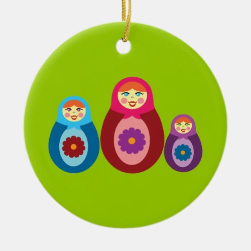 Matryoshka Dolls Ceramic Ornament