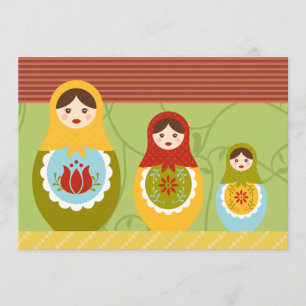 Matryoshka Dolls Customized Birthday Invitation