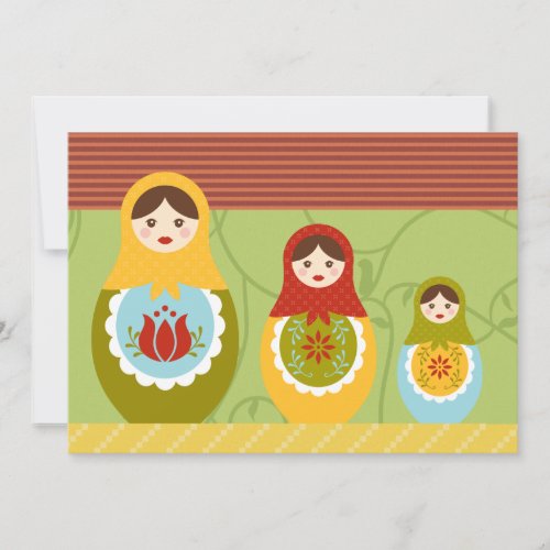 Matryoshka Dolls Customized Birthday Invitation