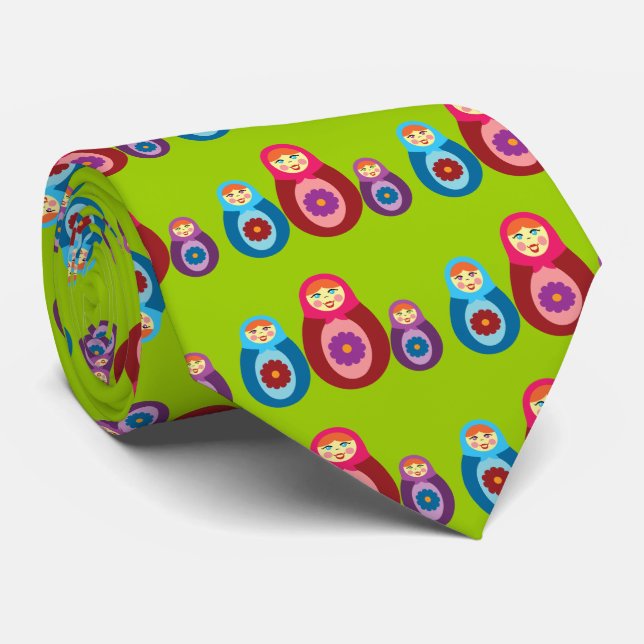 Matryoshka Dolls Neck Tie (Rolled)