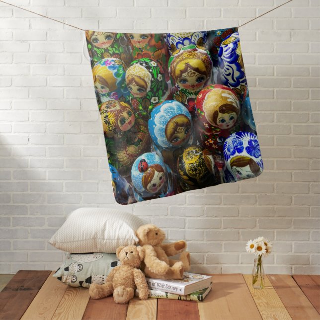 Matryoshka Dolls Souvenir Kiosk Travel Photo Baby Blanket (In Situ)