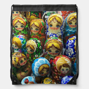 Matryoshka Dolls Souvenir Kiosk Travel Photo Drawstring Bag