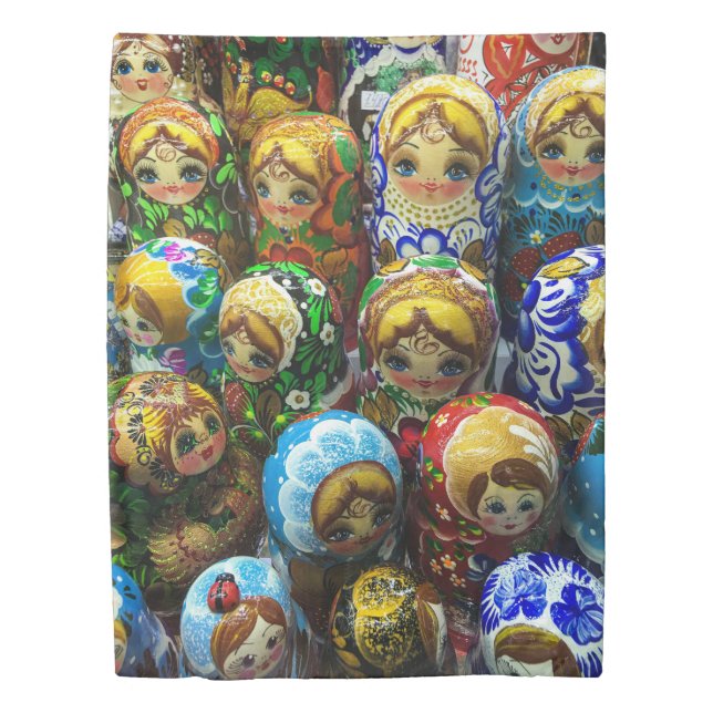 Matryoshka Dolls Souvenir Kiosk Travel Photo Duvet Cover (Front)