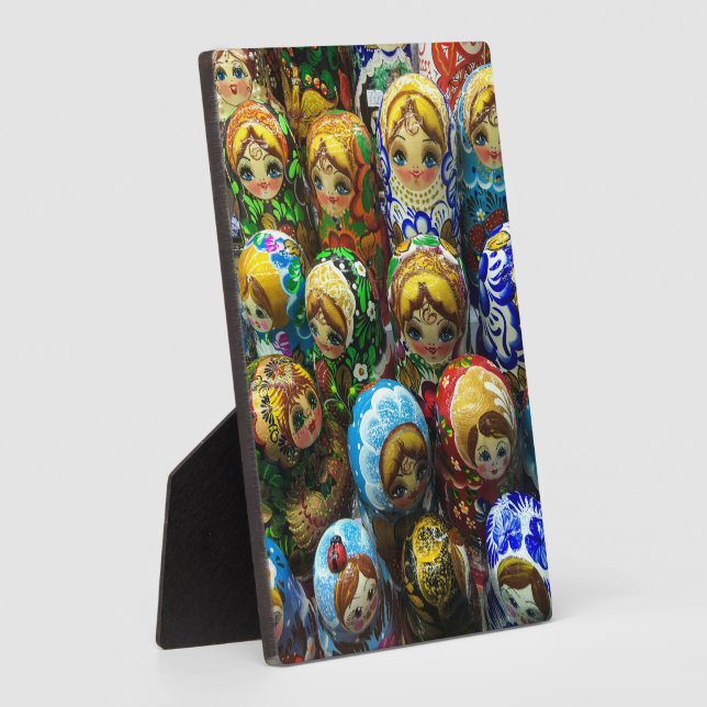 Matryoshka Dolls Souvenir Kiosk Travel Photo Plaque (Side)