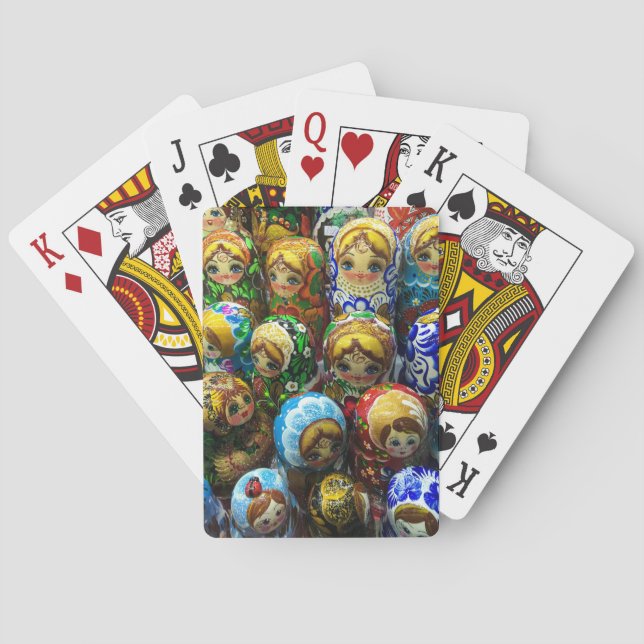 Matryoshka Dolls Souvenir Kiosk Travel Photo Poker Cards (Back)