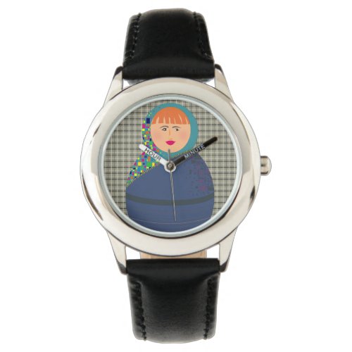 Matryoshka Russian Doll Modern Colorful Hipster Watch