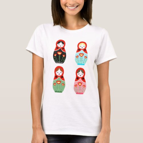 Matryoshka Russian Nesting Dolls Babushka Doll T_Shirt