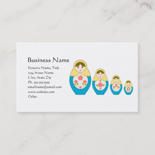 Matryoshka Russian Nesting Dolls Business Card Templates