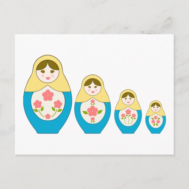 Matryoshka Russian Nesting Dolls Postcard (Front)