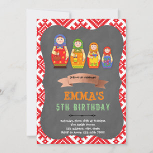 Matryoshka theme party Invitation