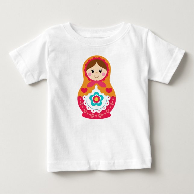 Matryoshka Tshirt - Red and Orange (Front)