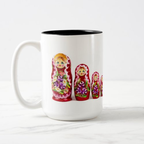 Matryoshka Wooden Culture Symbol _ Russian Two_Tone Coffee Mug