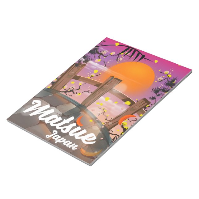 Matsue Japanese blossom poster. Notepad (Angled)