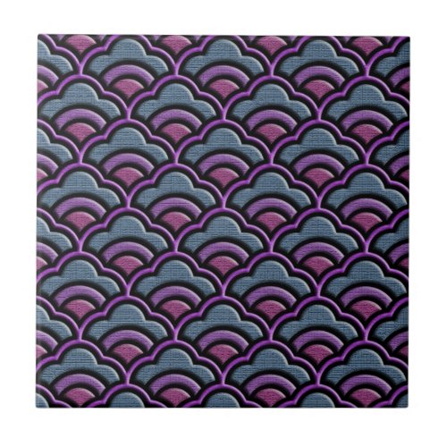 Matsukata waves japanese textile pattern ceramic tile