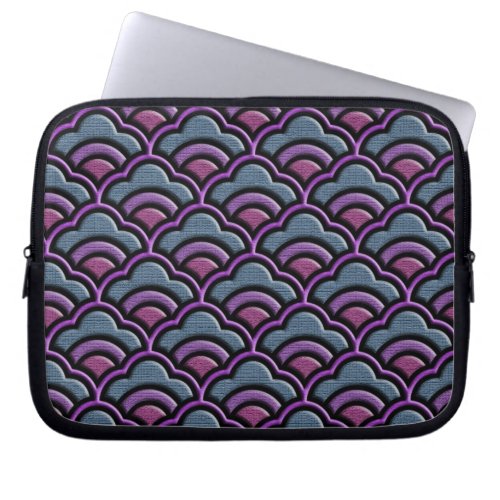 Matsukata waves japanese textile pattern laptop sleeve