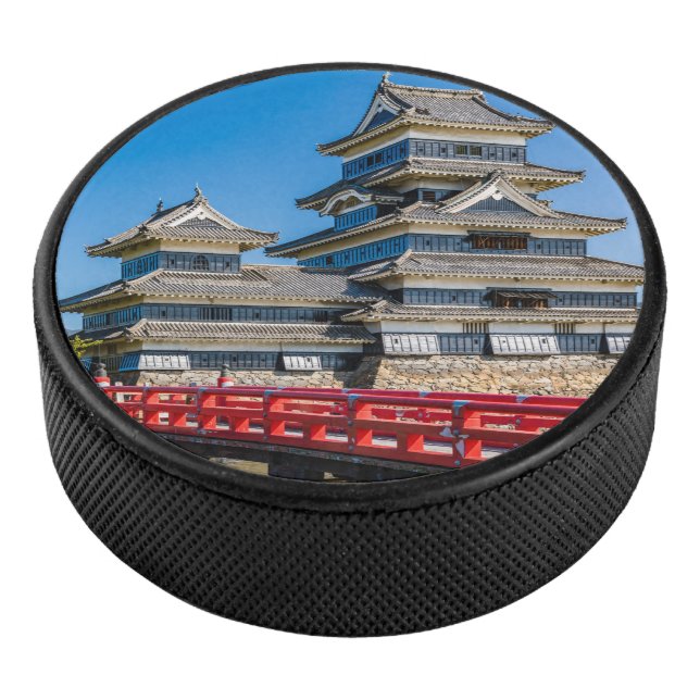Matsumoto castle and bridge hockey puck (3/4)