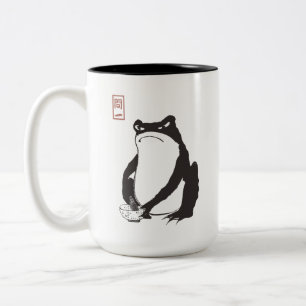 Matsumoto Hoji Frog Sad Melancholy Japanese Artist Two-Tone Coffee Mug