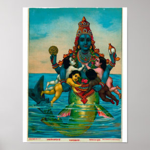 Matsya Avatar of Vishnu Poster