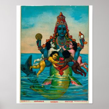 Matsya Avatar Of Vishnu Poster by vintagestore at Zazzle