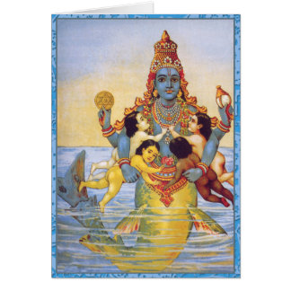 Matsya with the Vedas as Infants Cards