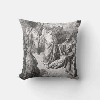 Matt 17 Jesus Heals the Epilectic Demoniac Throw Pillow