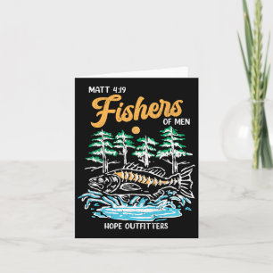 Matt 419 Fishers Of Men Christian Fishing Fathers Card
