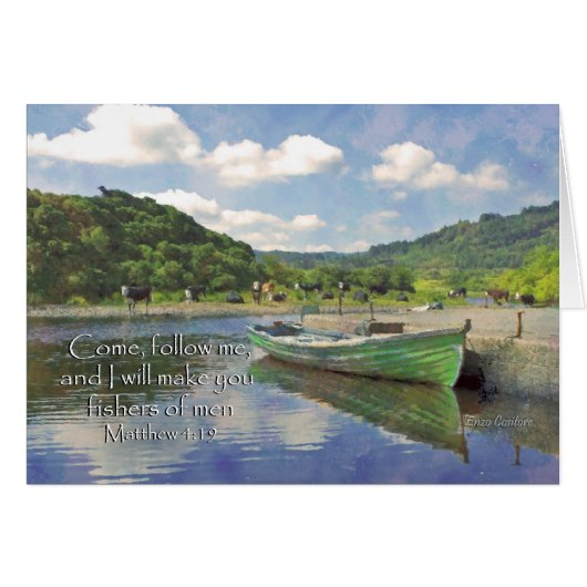 Matt. 4:19 Come follow Me...fishers of men Cards (Front Horizontal)