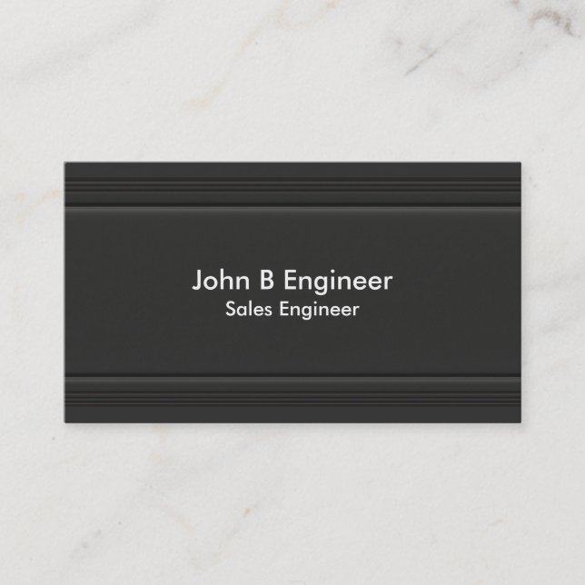 Matt black 3d horizontal border lines business card (Front)