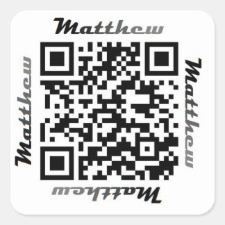Matt (Matthew) QR Code Personalized NAME Sticker