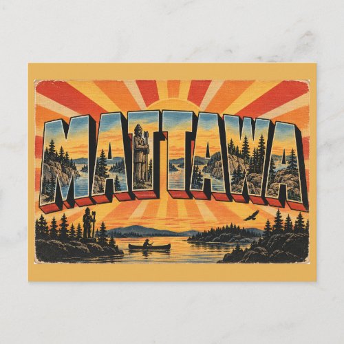 Mattawa ON Voyageur Statue River Confluence Art Postcard