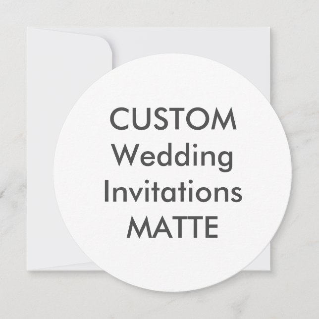 MATTE 5.25" Round Wedding Invitations (Front)