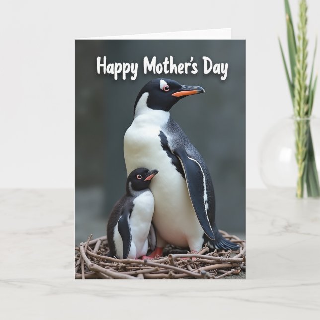 Matte Aquatic Birds Mothers Day Card (Front)