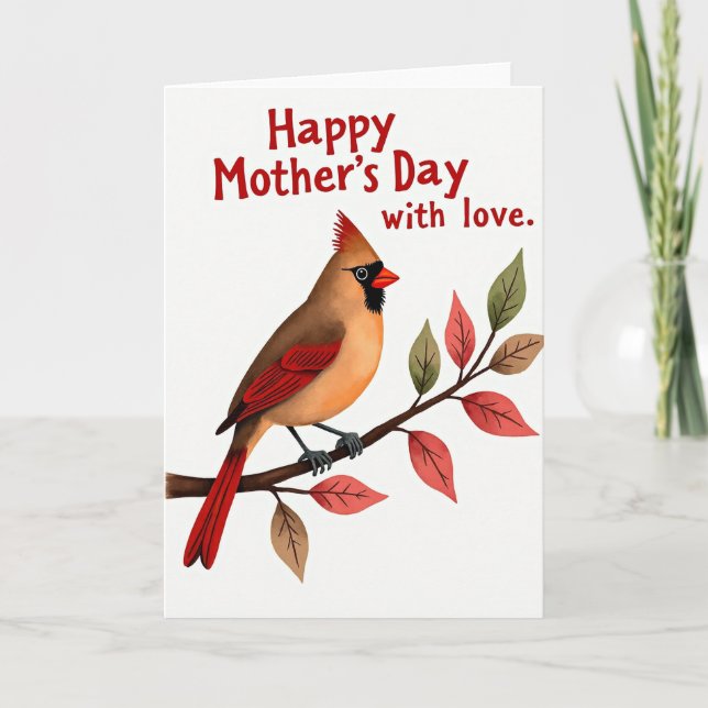 Matte Bird Happy Mothers Day Card (Front)