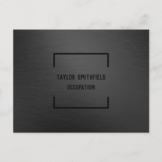 Matte Black Announcement Postcard (Front)