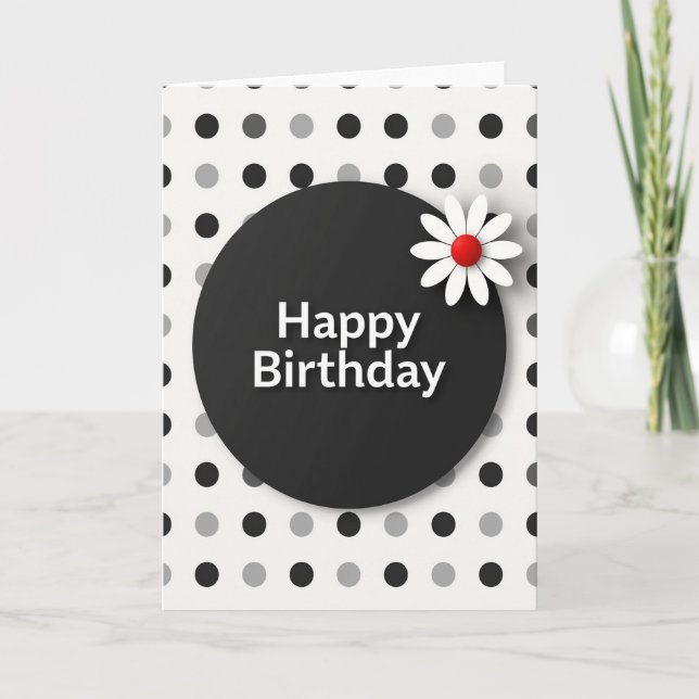 Matte Black Birthday Card (Front)