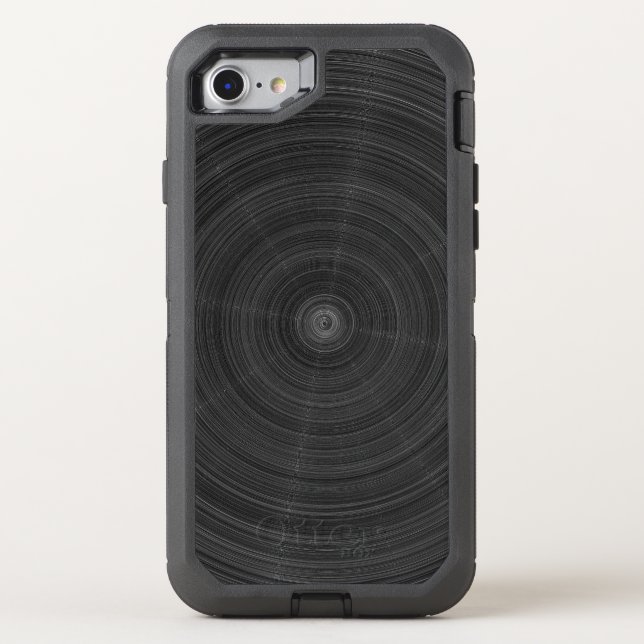 Matte Black Circle Steel Shatter Otterbox iPhone Case (Back)