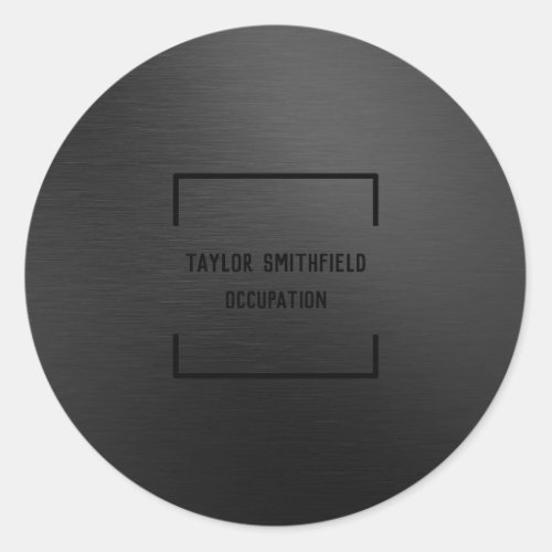 Matte Black Classic Round Sticker