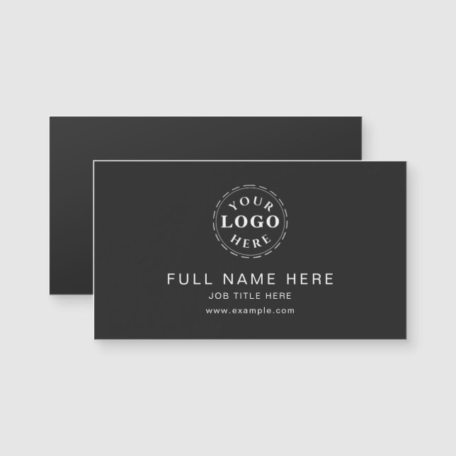 Matte Black Clean Design Magnetic Business Card (Front/Back)
