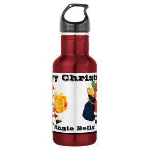 Matte Black color Christmas Wishes Printed 24 oz Stainless Steel Water Bottle