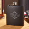 Matte Black Engraved Wilshire  Whiskey Flask