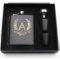 Matte Black Groomsman Best Man Flask Gift Set