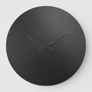 Matte Black Metal Large Clock