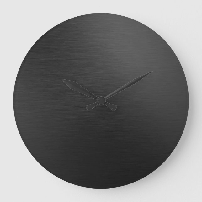 Matte Black Metal Large Clock (Front)