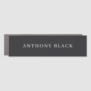 Matte Black Minimalist Plain Elegant Classical Car Magnet